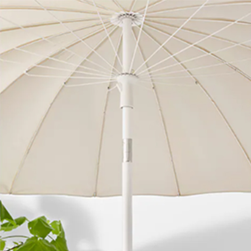 Frisse stijl witte groot formaat multi-rib parasol voor buitenterras