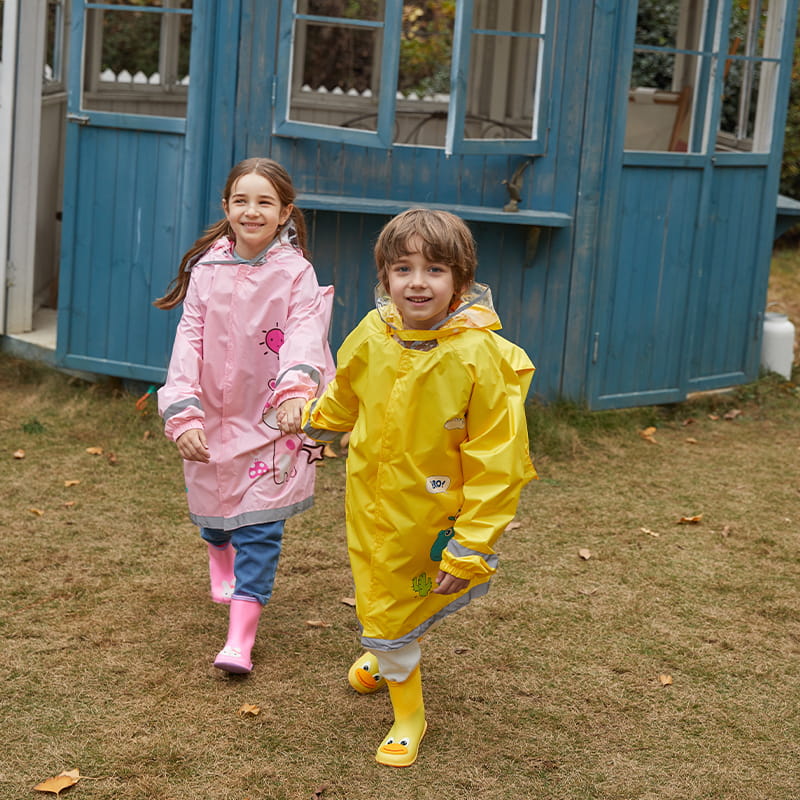 3D-veiligheidstype met schooltaspositie kinderregenjas